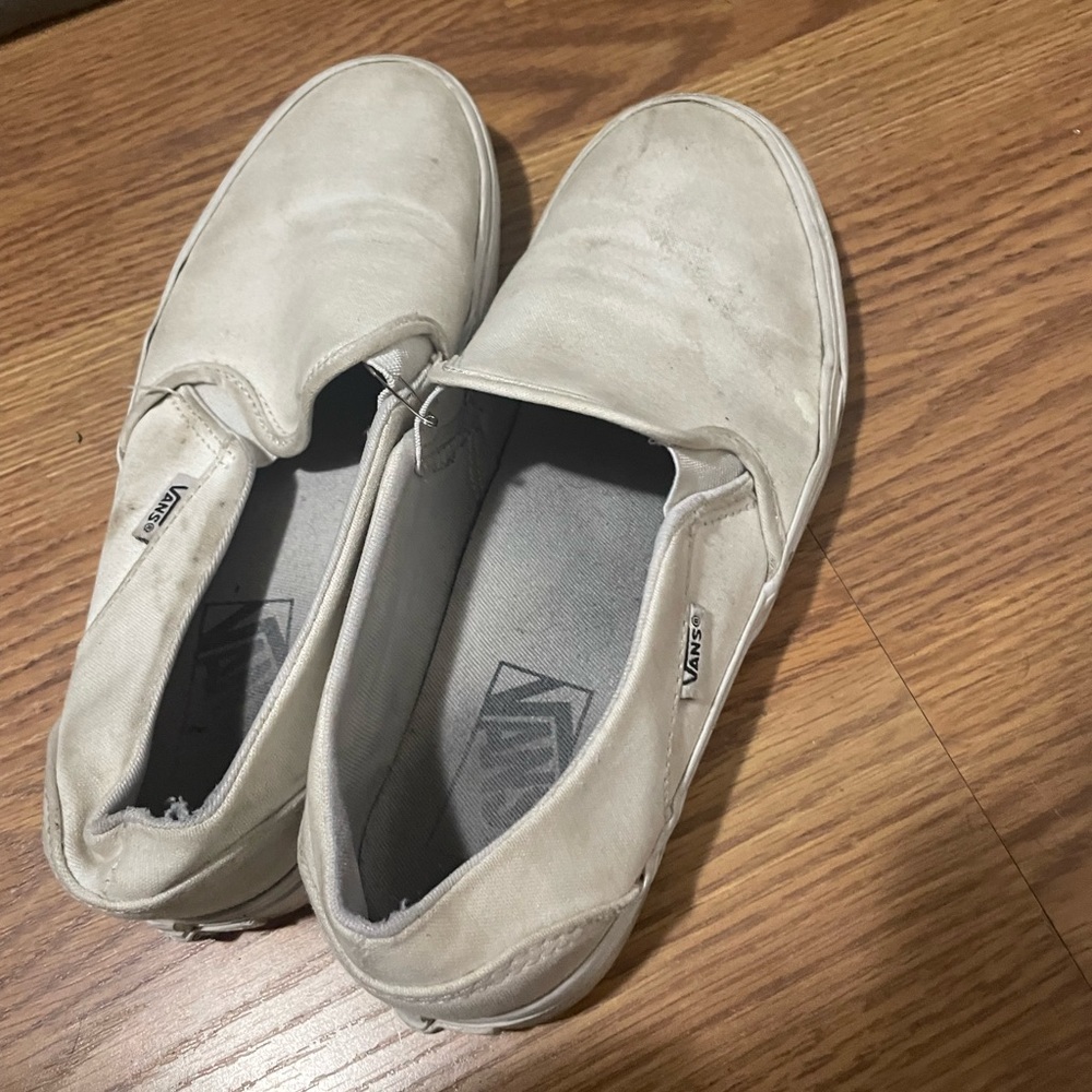 white vans slip ons